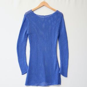 Elan Crochet Blue Swim Coverup
